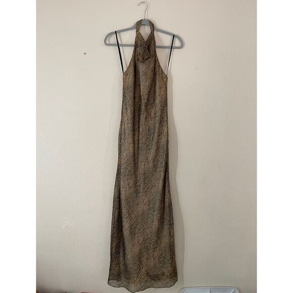 Y2k formal snake print halter dress - Picture 1 of 9